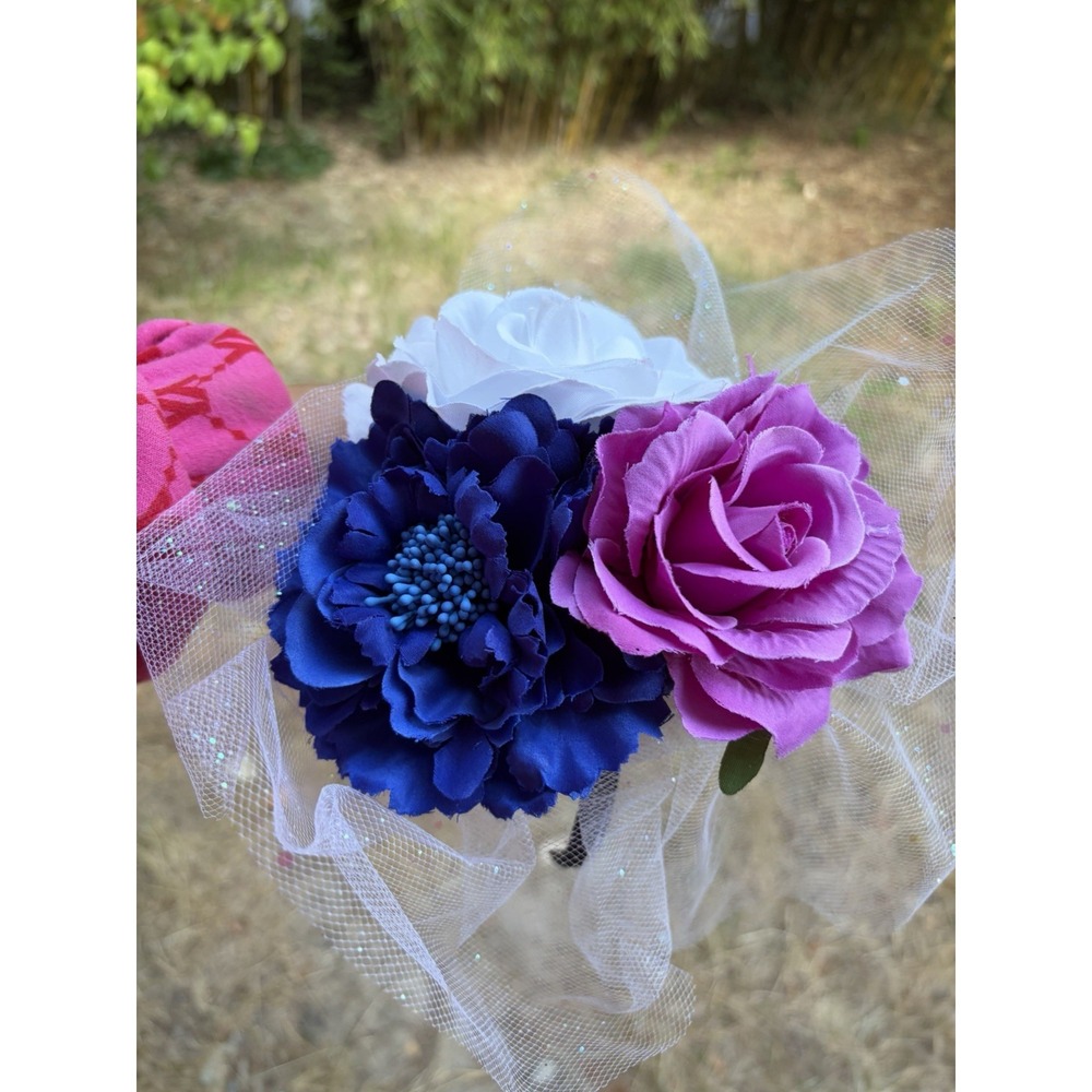 Bride's Tulle Floral Veil Headpiece Elegant Wedding Accessory Women's